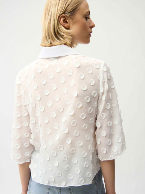 Chiffongblus prick vit från Joseph Ribkoff