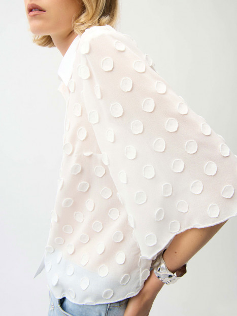 Chiffongblus prick vit från Joseph Ribkoff