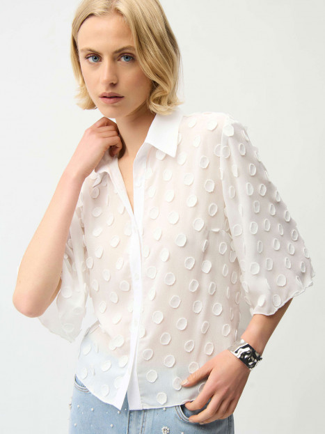 Chiffongblus prick vit från Joseph Ribkoff