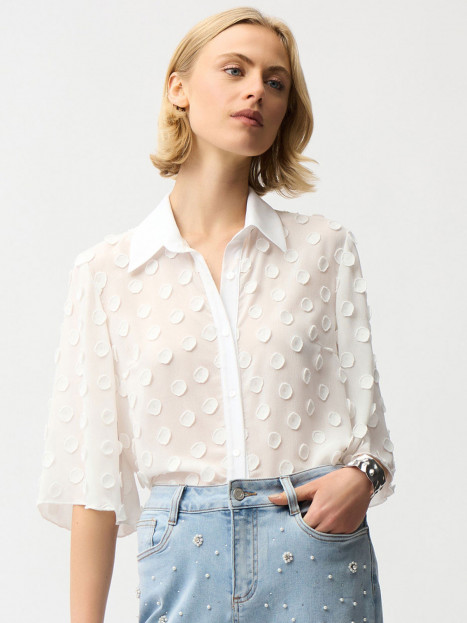 Chiffongblus prick vit från Joseph Ribkoff