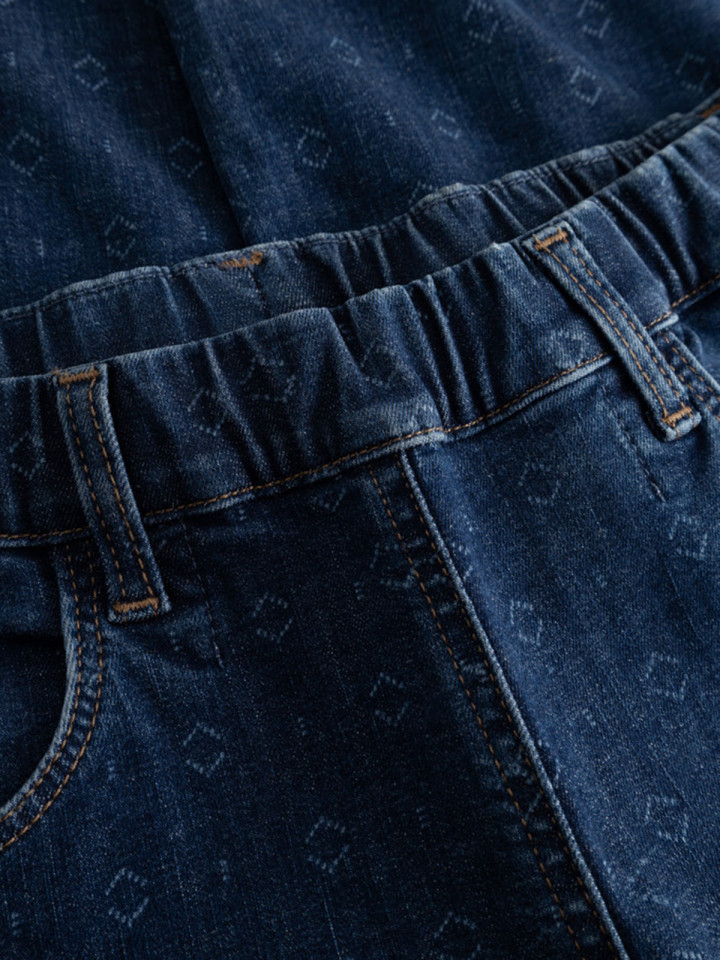 Mirakeljeans Donna Crop blå mönster...