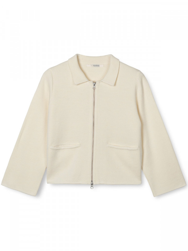 Finstickad kofta Giselle gräddvit...