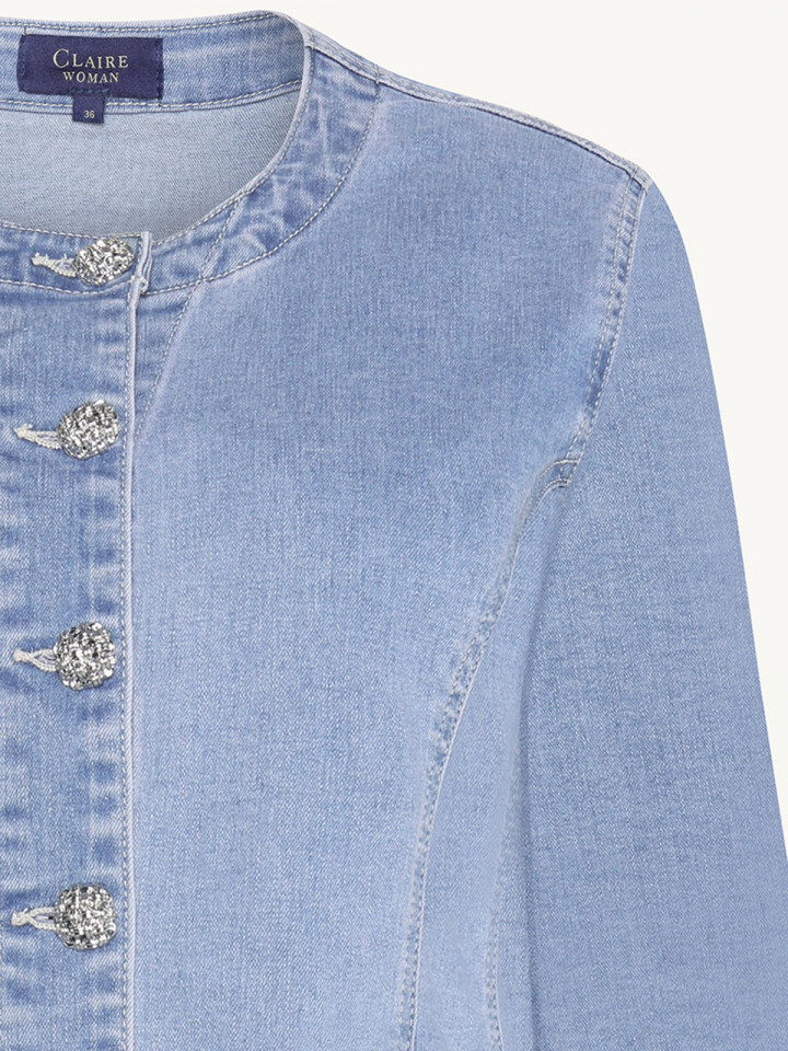 Jeansjacka dekorknapp Eugeinina ljus...