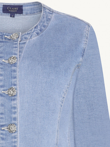 Jeansjacka dekorknapp Eugeinina ljus denim från Claire