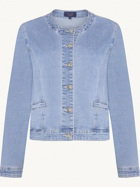 Jeansjacka strass Eugeinina ljus denim från Claire