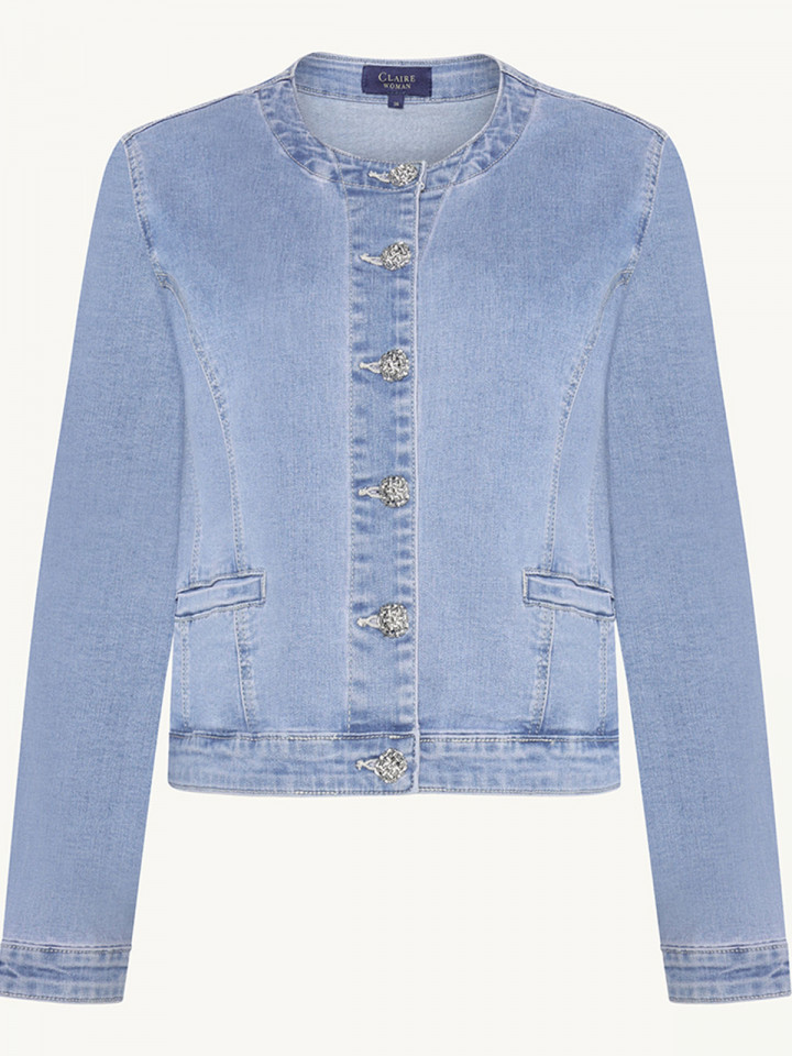 Jeansjacka strass Eugeinina ljus denim från Claire