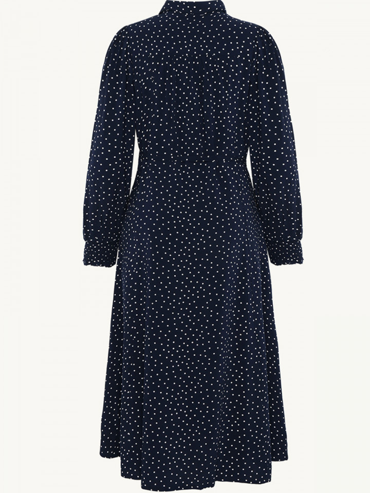 Viskosklänning Marin prick Kamila...