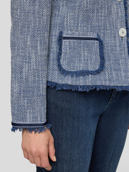 Stickad jacka melerad blå från Rabe 2