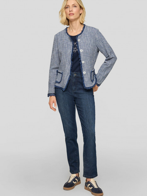 Stickad jacka melerad blå från Rabe