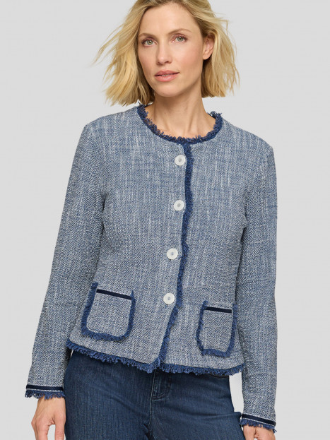 Stickad jacka melerad blå från Rabe