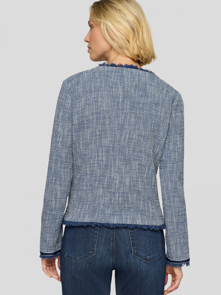 Stickad jacka melerad blå från Rabe