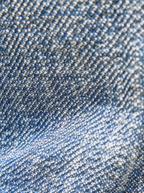 Stickad jacka melerad blå från Rabe