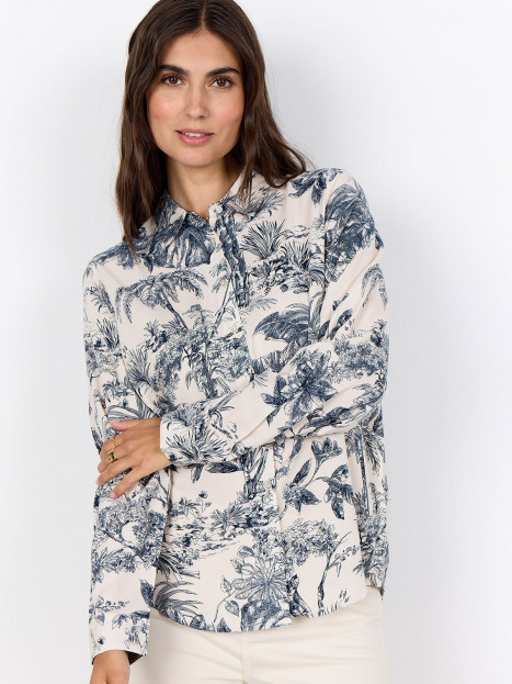 Viskosblus Carli marin på cremevit från SoyaConcept