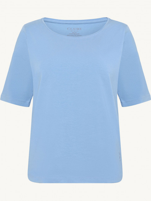 Trikåtopp Amaryllis i ekologisk bomull himmelsblå från Claire