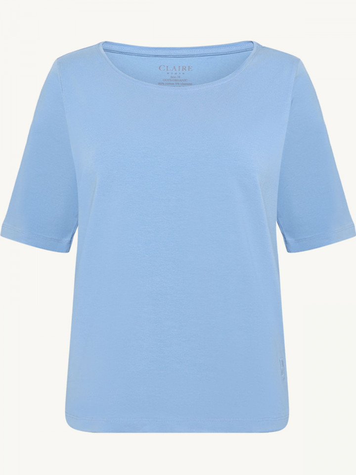 Trikåtopp Amaryllis i ekologisk bomull himmelsblå från Claire