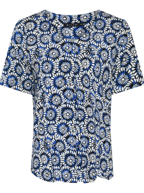 Trikåtopp Blå blom från Micha