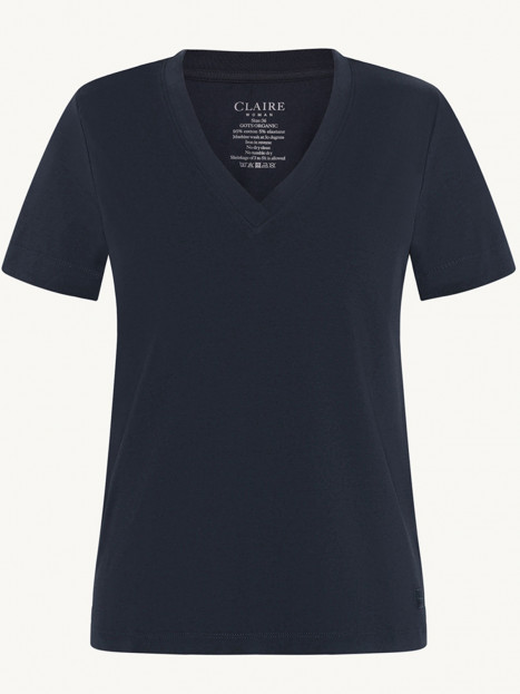 Trikåtopp Aurora i ekologisk bomull marin från Claire