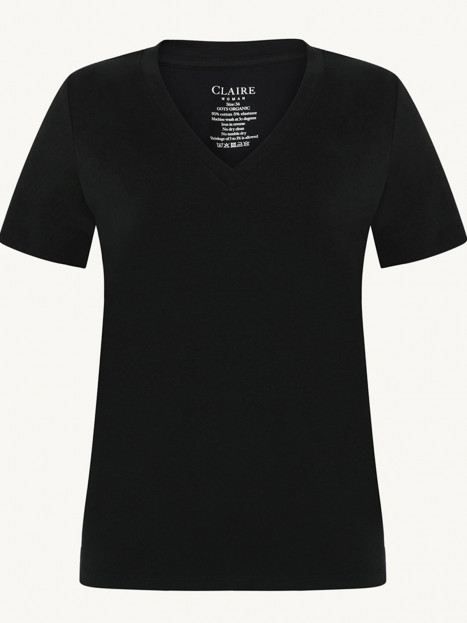 Trikåtopp Aurora i ekologisk bomull svart från Claire