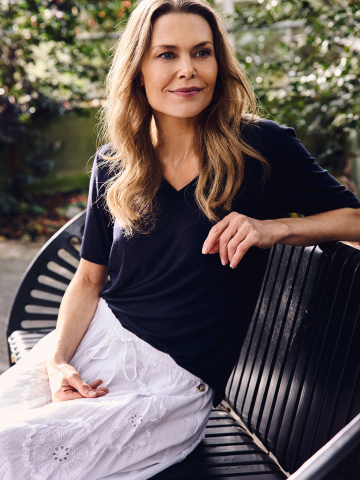 Trikåtopp Aurora i ekologisk bomull...