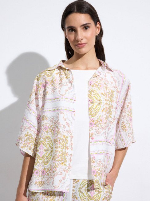 Blus Tirgo vit/lime/rosa från Bariloche