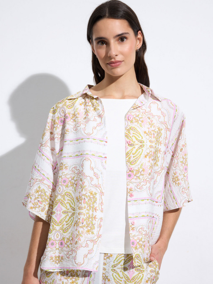 Blus Tirgo vit/lime/rosa från Bariloche