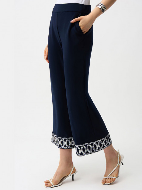 Trikåbyxa marin vita cirklar från Joseph Ribkoff