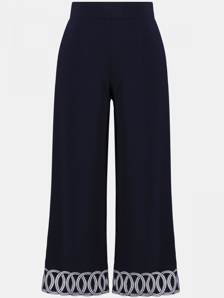 Trikåbyxa marin vita cirklar från...