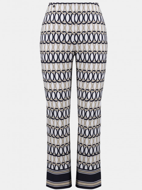 Stretchig byxa cirklar marin/sand/vit från Joseph Ribkoff