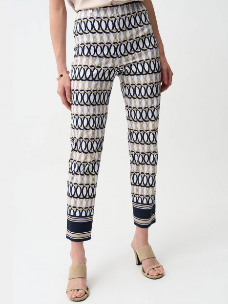 Stretchig byxa cirklar marin/sand/vit från Joseph Ribkoff
