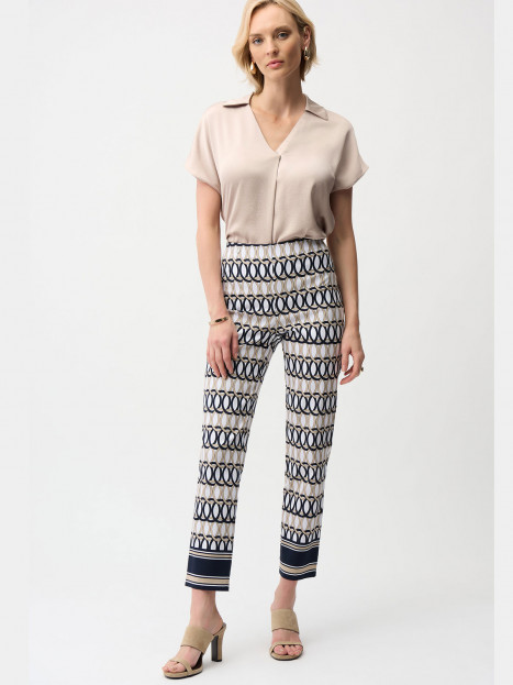 Stretchig byxa cirklar marin/sand/vit från Joseph Ribkoff