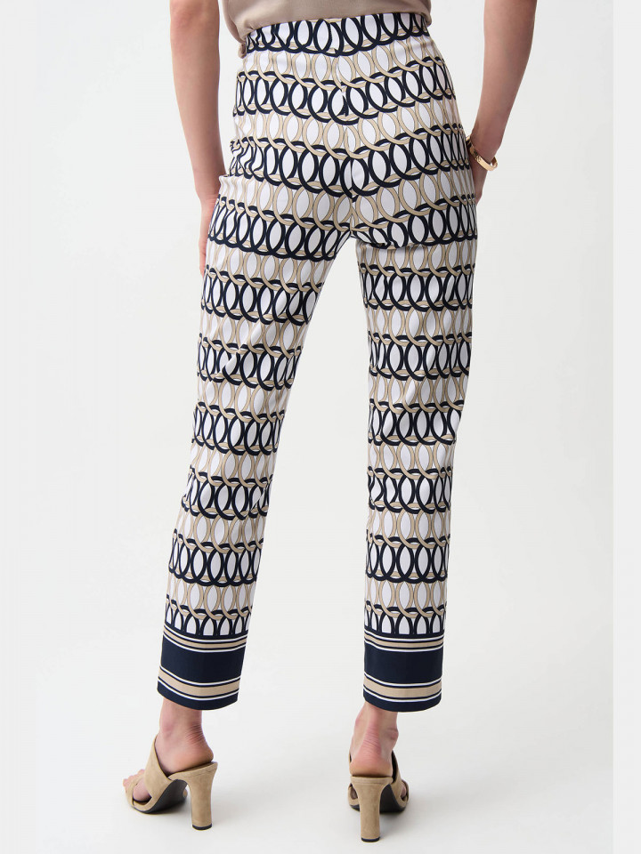 Stretchig byxa cirklar marin/sand/vit...