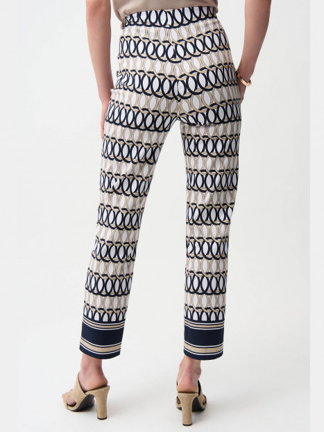 Stretchig byxa cirklar marin/sand/vit från Joseph Ribkoff