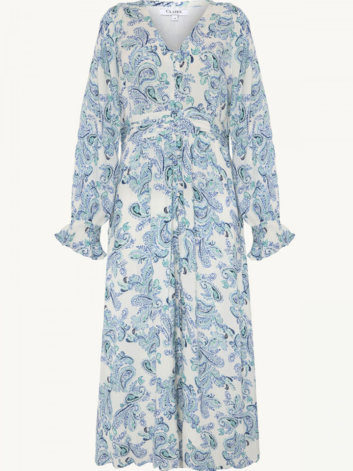 Creppad viskosklänning Dalinda ljusblå från Claire