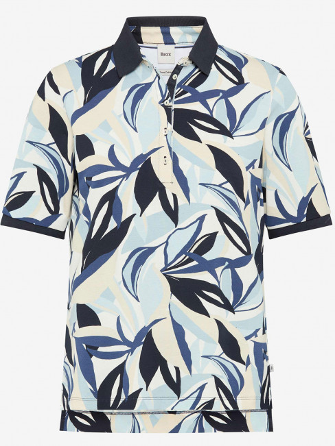 Piké Cleo blå mönster från Brax