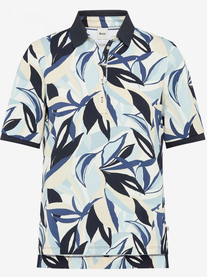 Piké Cleo blå mönster från Brax