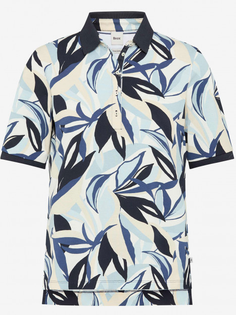 Piké Cleo blå mönster från Brax