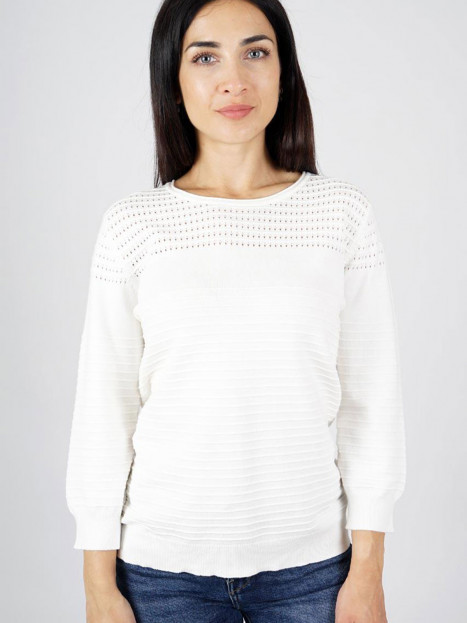 Mönsterstickad tröja vit från Gabriella K