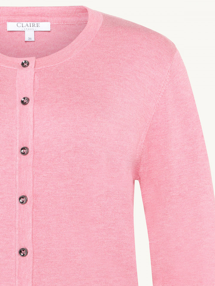 Finstickad kofta Camilla rosa från...