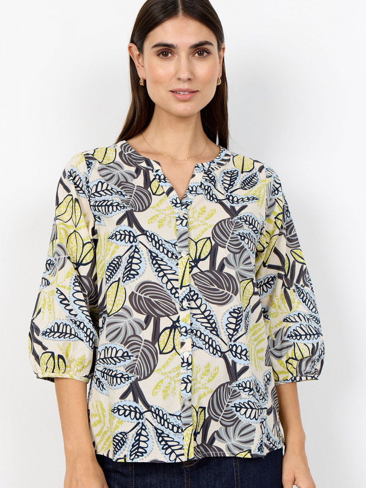 Blus blå/lime paisley från SoyaConcept