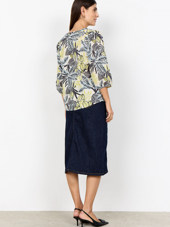 Blus blå/lime paisley från SoyaConcept