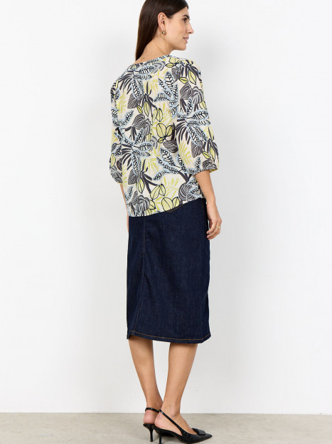 Blus blå/lime paisley från SoyaConcept