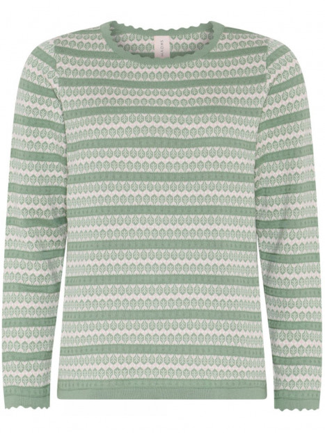 Fin- och mönsterstickad tröja grön från Skovhuus