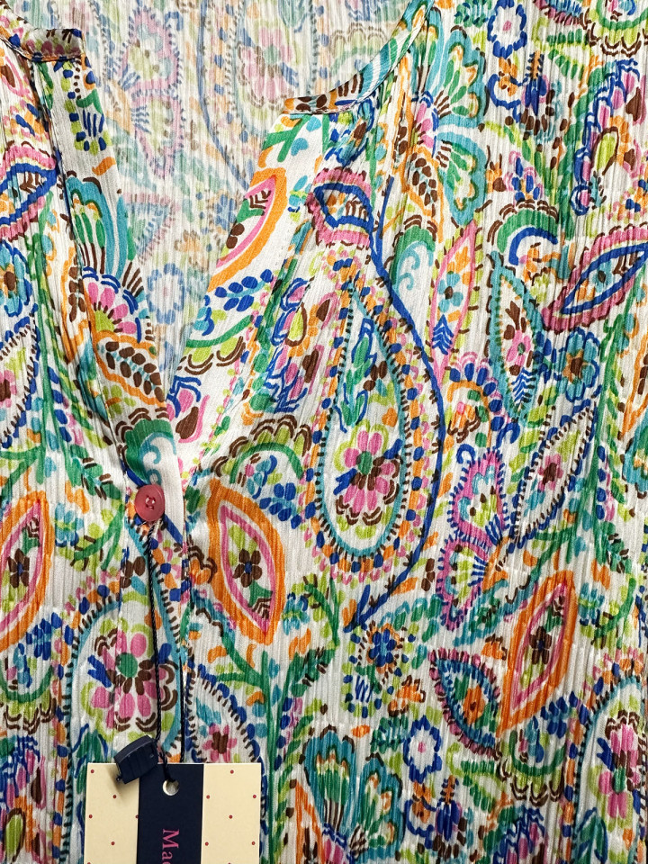 Plisserad satinblus multifärgad från...