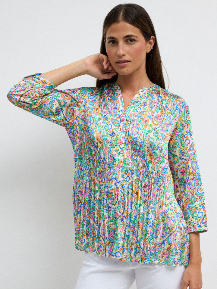 Creppad satinblus multifärgad från Tinta Style