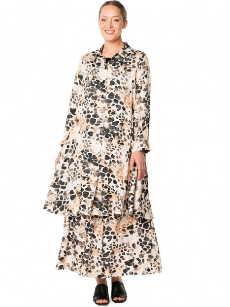 Lång blusjacka Nikki Tinge svart/sand från Aino