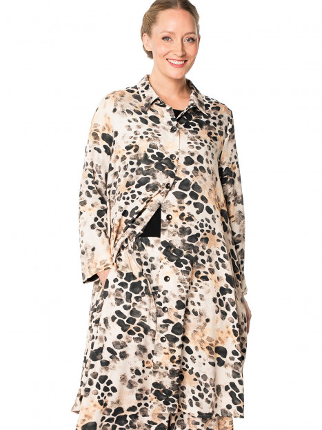 Lång blusjacka Nikki Tinge svart/sand från Aino