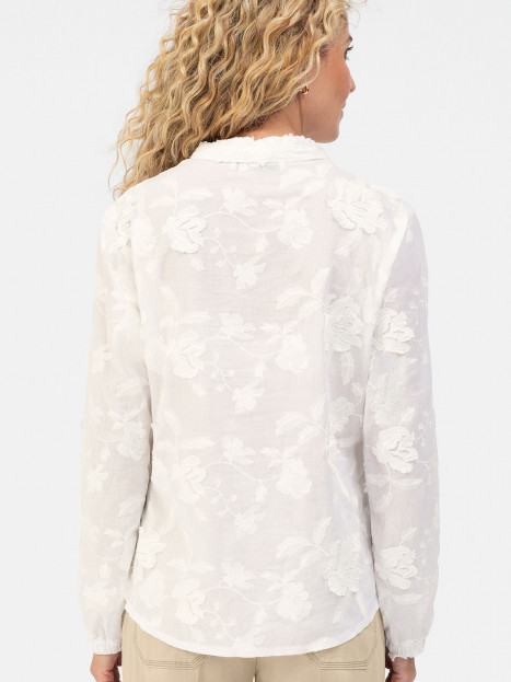 Bomullsblus vit med applikationer från Bianca