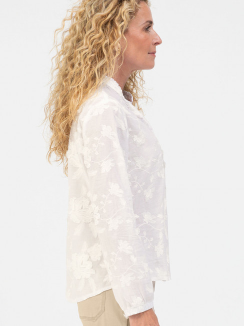 Bomullsblus vit med applikationer från Bianca 2