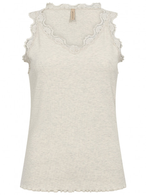 Ribbat linne spetskant Chanilla sand från SoyaConcept