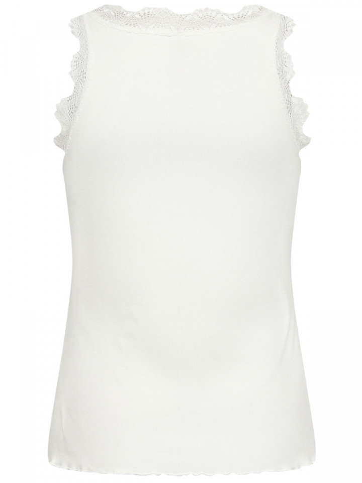 Ribbat linne spetskant Chanilla vit...